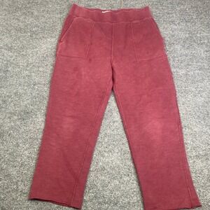 Rag & Bone JEAN Womens Burgundy French Terry Raw Hem Sweatpants Size M